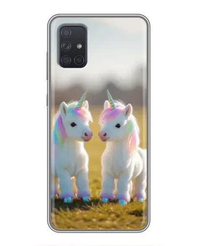 Чехол для Samsung Galaxy A71 (A715) с картинкой «Пара единорогов»