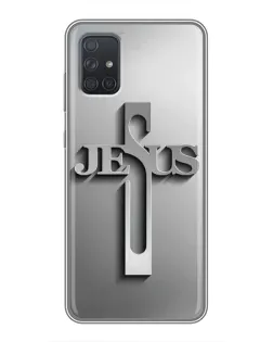 Чехол для Samsung Galaxy A71 (A715) с картинкой «Металлический крест Jesus»
