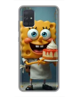 Чехол для Samsung Galaxy A71 (A715) с картинкой «Повар Спанч Боб»
