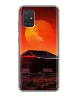 Чехол для Samsung Galaxy A71 (A715) с картинкой «Cybertruck на Марсе»