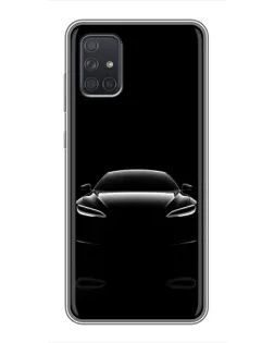 Чехол для Samsung Galaxy A71 (A715) с картинкой «Силуэт Tesla Night»