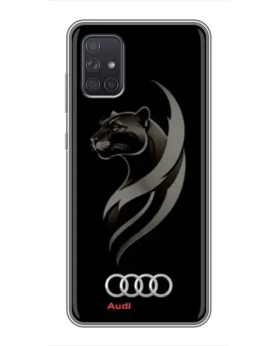 Чехол для Samsung Galaxy A71 (A715) с картинкой «Графика — пантера и Audi»