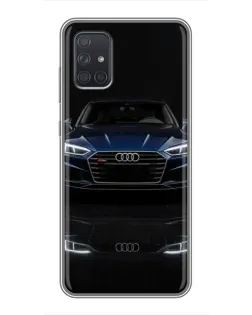 Чехол для Samsung Galaxy A71 (A715) с картинкой «Audi — ночное отражение»