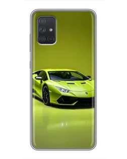 Чехол для Samsung Galaxy A71 (A715) с картинкой «Салатовый Lamborghini Huracan»