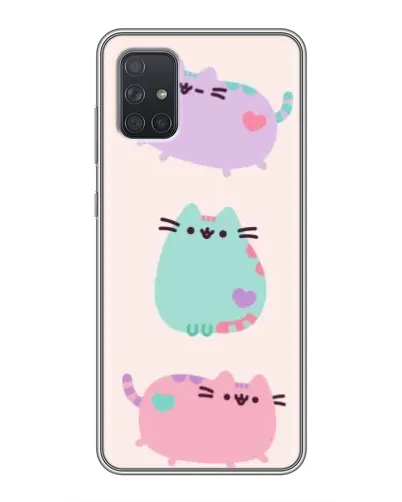 Чехол для Samsung Galaxy A71 (A715) с картинкой «Pusheen трио»