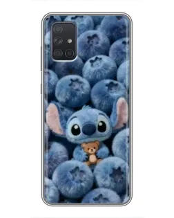 Чехол для Samsung Galaxy A71 (A715) с картинкой «Стич и голубика» Чехол для Samsung Galaxy A71 (A715) с картинкой «Стич и голубика»