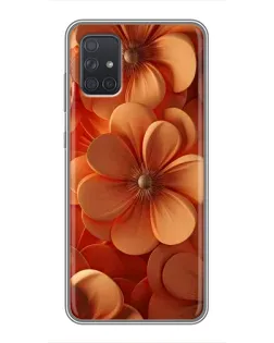 Чехол для Samsung Galaxy A71 (A715) с картинкой «Оранжевый макро цветок»