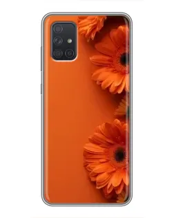 Чехол для Samsung Galaxy A71 (A715) с картинкой «Оранжевые герберы»