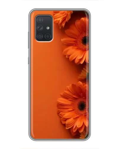 Чехол для Samsung Galaxy A71 (A715) с картинкой «Оранжевые герберы»