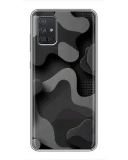 Чехол для Samsung Galaxy A71 (A715) с картинкой «Темный абстрактный камуфляж»