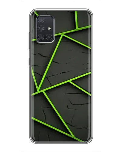 Чехол для Samsung Galaxy A71 (A715) с картинкой «Зеленые геометрические линии»