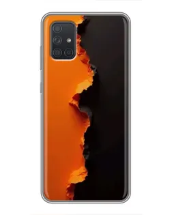 Чехол для Samsung Galaxy A71 (A715) с картинкой «Оранжевый разлом»