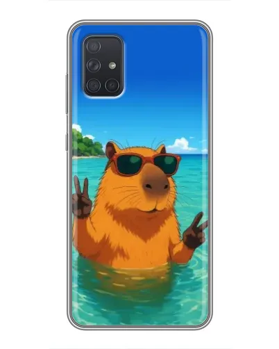 Чехол для Samsung Galaxy A71 (A715) с картинкой «Морская капибара»