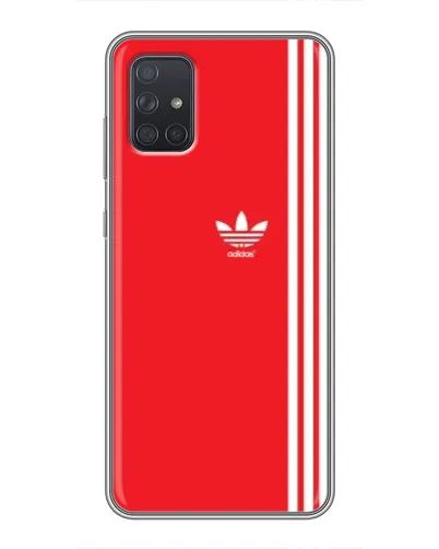 Чехол для Samsung Galaxy A72 с картинкой «Красный минимализм Adidas»