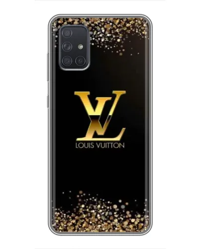 Чехол для Samsung Galaxy A72 с картинкой «LV — золотые искры»