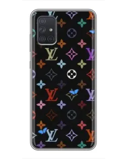 Чехол для Samsung Galaxy A72 с картинкой «Цветная монограмма LV»