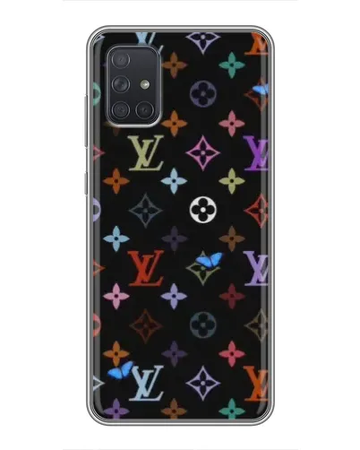 Чехол для Samsung Galaxy A72 с картинкой «Цветная монограмма LV»