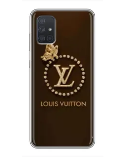 Чехол для Samsung Galaxy A72 с картинкой «LV — золотая печать»