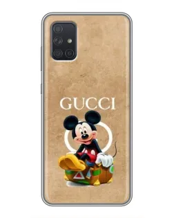 Чехол для Samsung Galaxy A72 с картинкой «Микки Маус Gucci — крафт»