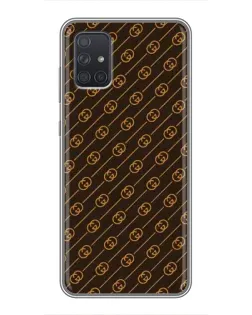 Чехол для Samsung Galaxy A72 с картинкой «Gucci — золотые диагонали»