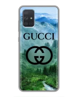Чехол для Samsung Galaxy A72 с картинкой «Gucci — горный пейзаж»
