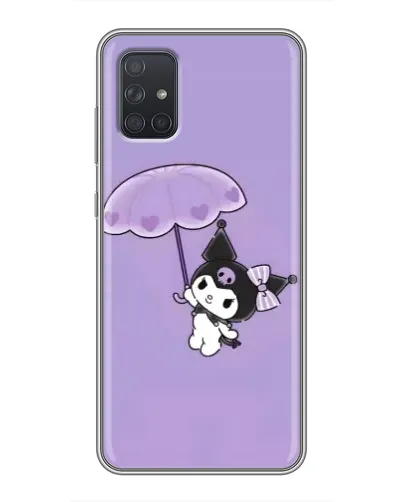 Чехол для Samsung Galaxy A72 с картинкой «Kuromi с зонтиком»