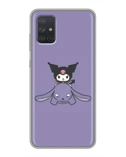 Чехол для Samsung Galaxy A72 с картинкой «Kuromi на лиловом фоне»
