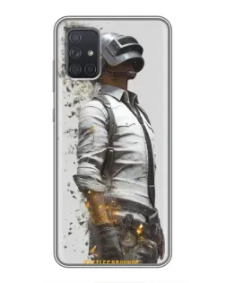 Чехол для Samsung Galaxy A72 с картинкой «PUBG — боец в пыли»