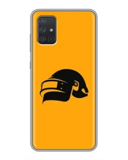 Чехол для Samsung Galaxy A72 с картинкой «PUBG — золотой шлем»