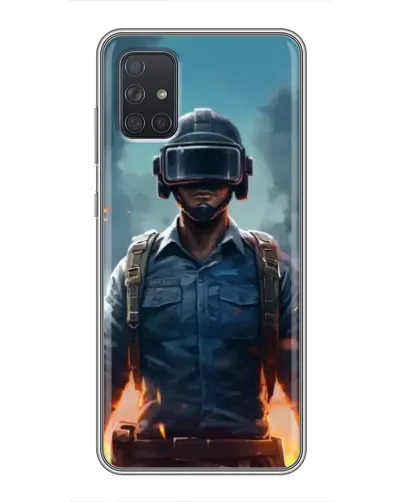 Чехол для Samsung Galaxy A72 с картинкой «PUBG — реалистичный герой»