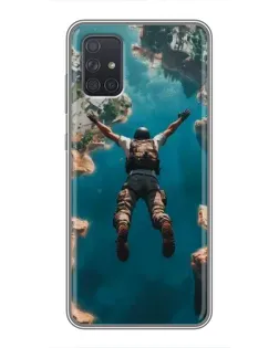 Чехол для Samsung Galaxy A72 с картинкой «PUBG — свободное падение»