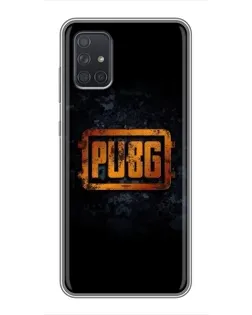 Чехол для Samsung Galaxy A72 с картинкой «PUBG — золотой логотип»