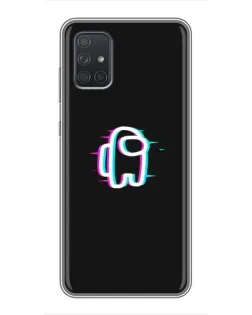 Чехол для Samsung Galaxy A72 с картинкой «Among Us неон»