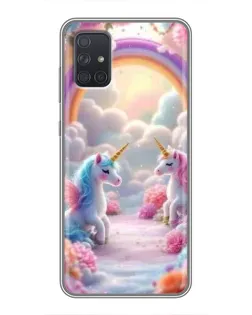 Чехол для Samsung Galaxy A72 с картинкой «Радуга и единороги» Чехол для Samsung Galaxy A72 с картинкой «Радуга и единороги»