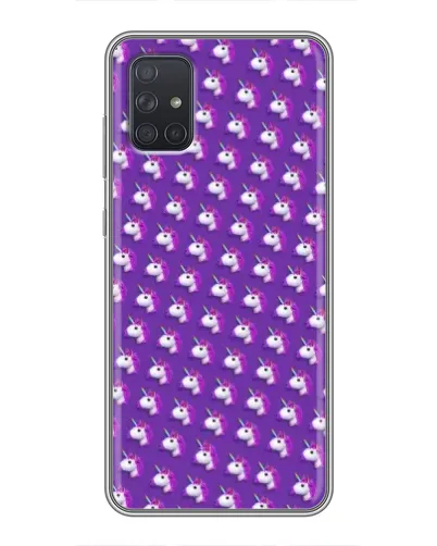 Чехол для Samsung Galaxy A72 с картинкой «Единороги на фиолетовом»
