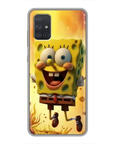 Чехол для Samsung Galaxy A72 с картинкой «Губка Боб прыгает»