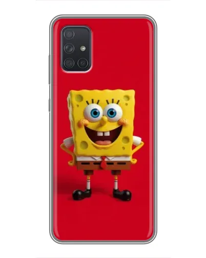 Чехол для Samsung Galaxy A72 с картинкой «Спанч Боб на красном»