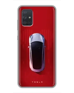 Чехол для Samsung Galaxy A72 с картинкой «Tesla Top View» Чехол для Samsung Galaxy A72 с картинкой «Tesla Top View»