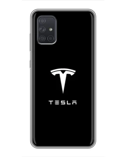 Чехол для Samsung Galaxy A72 с картинкой «Tesla White Logo» Чехол для Samsung Galaxy A72 с картинкой «Tesla White Logo»