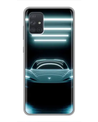 Чехол для Samsung Galaxy A72 с картинкой «Tesla в неоне» Чехол для Samsung Galaxy A72 с картинкой «Tesla в неоне»