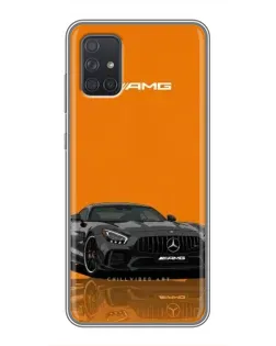 Чехол для Samsung Galaxy A72 с картинкой «Оранжевый Mercedes AMG»