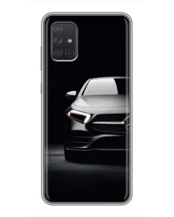 Чехол для Samsung Galaxy A72 с картинкой «Свет фар Mercedes»