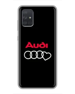 Чехол для Samsung Galaxy A72 с картинкой «Логотип Audi Heart» Чехол для Samsung Galaxy A72 с картинкой «Логотип Audi Heart»