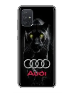 Чехол для Samsung Galaxy A72 с картинкой «Пантера и Audi»