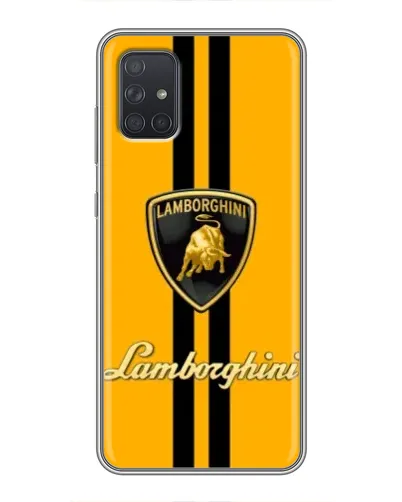 Чехол для Samsung Galaxy A72 с картинкой «Lamborghini Stripe желтый»