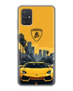 Чехол для Samsung Galaxy A72 с картинкой «Желтый Lamborghini город» Чехол для Samsung Galaxy A72 с картинкой «Желтый Lamborghini город»
