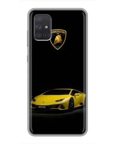 Чехол для Samsung Galaxy A72 с картинкой «Lamborghini желтый акцент»