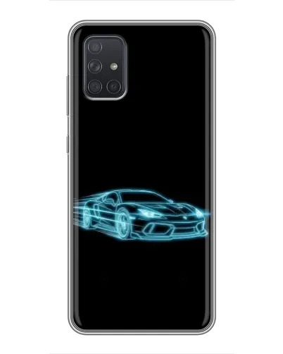 Чехол для Samsung Galaxy A72 с картинкой «Неоновый контур Lamborghini»