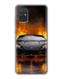 Чехол для Samsung Galaxy A72 с картинкой «Lamborghini в огне» Чехол для Samsung Galaxy A72 с картинкой «Lamborghini в огне»