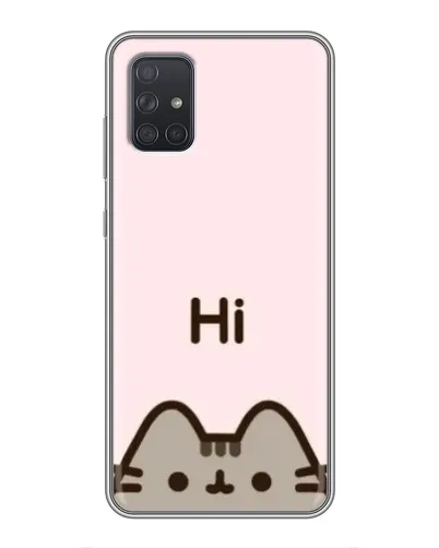 Чехол для Samsung Galaxy A72 с картинкой «Пушин говорит Hi»